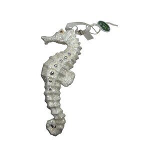 Glitter Seahorse Ornament Sparkling White With Glitter Coastal Holiday 2012 Coll